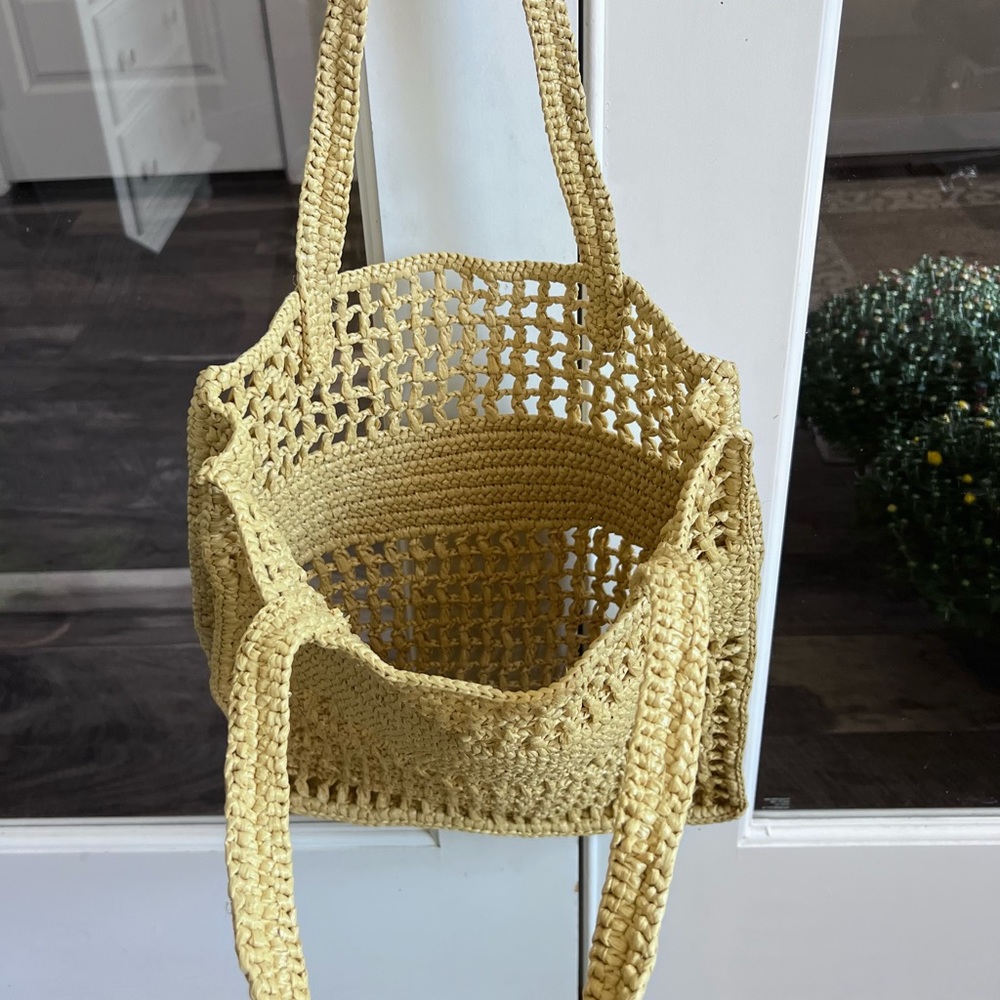 Crochet upcycled straw bag - Picture 3 of 7